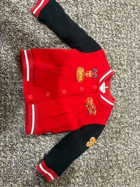 Posh Peanut Red & White Kids Racing Patch Jacket